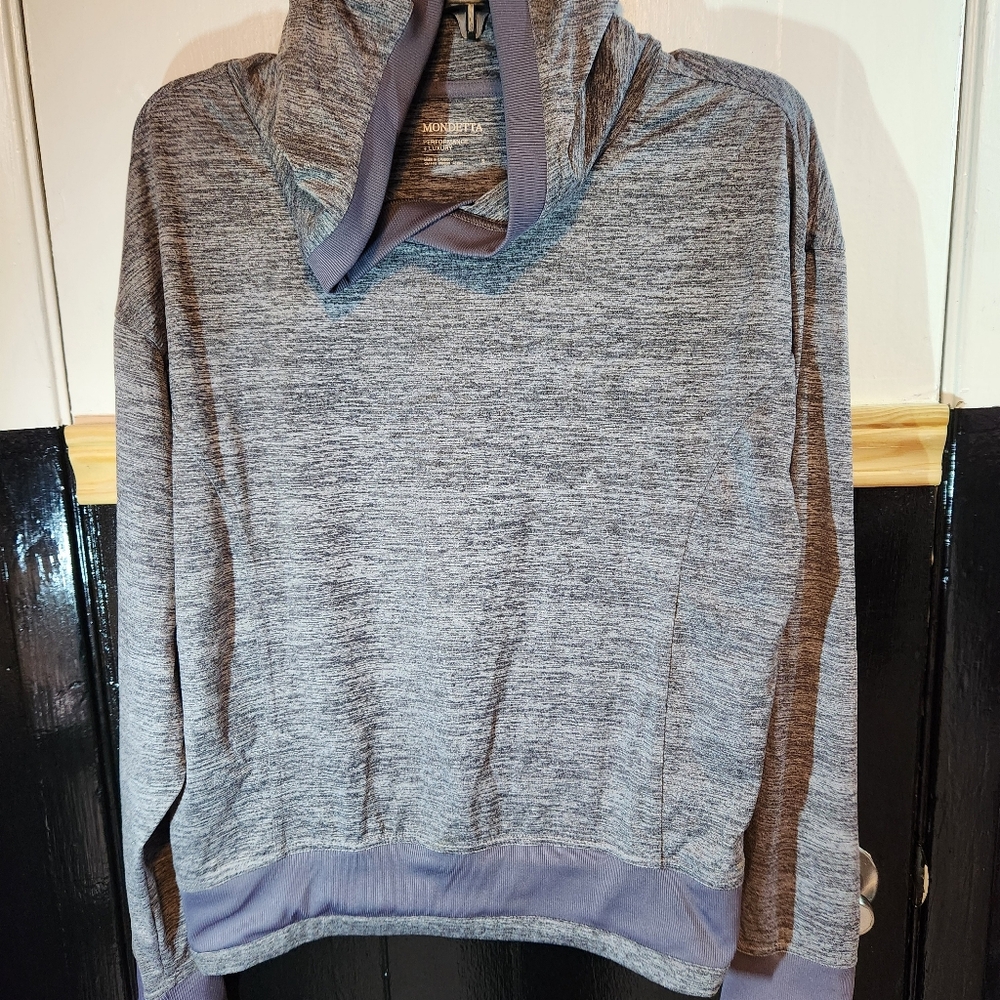 Mondetta Women's Pullover Hoodie Yoga Sweatshirt Size Small Heather Gray